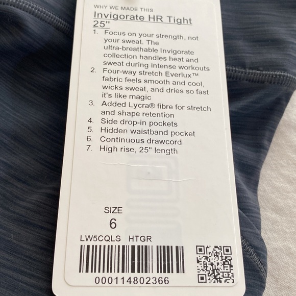 NWT Lululemon Invigorate High-Rise Tight 25" - Picture 6 of 6